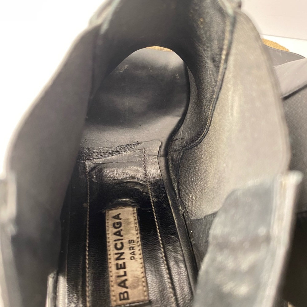 Balenciaga leather wedge sandals espadrille black 39/9 - Picture 7 of 10